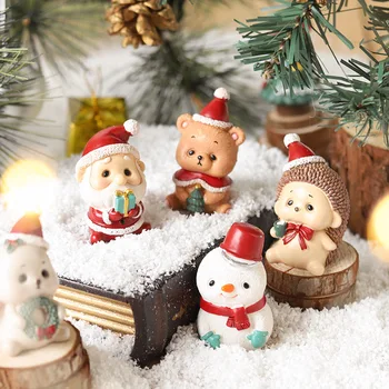 Kreatívne Živice Remesiel Miniatúrne Mini Vianočný Rodiny Simulácia Zvierat, Pes, Mačka Malé Ozdoby Domáce Dekorácie, Vianočné Darčeky