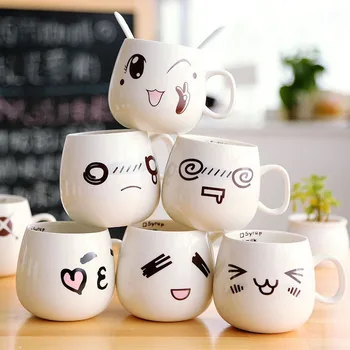 Kreatívne Vyjadrenie hrnček,Jedinečné Porcelánu Káva, Mlieko, Čaj Hrnček Tvorivé Cartoon Kávu Biely Cestovné Mlieko Pohár Valentína darček