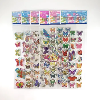 12 Listov DIY 3D Butterfly Štýl Bublina Penové Nálepky Domova pre Deti Dievča Cartoon Zápisník Kawaii Nálepky Hračka Darček