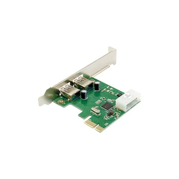 USB 3.0, PCI-E, Rozšírenie Kartu Adaptér, Externý 2 Porte USB3.0 1X + PCIe Karta 4pin Napájania Port Konektor asm1042 chipset