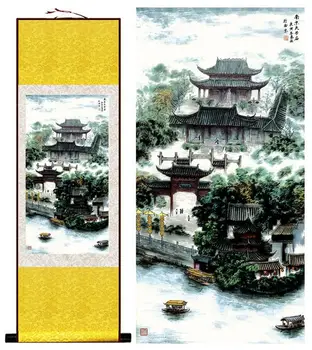 Krajinomaľbou Home Office Dekorácie Čínsky prejdite maľba krajiny umenie maľba krajinomaľbou