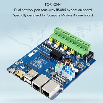 Waveshare RS485 Rozširujúca Doska Pre Raspberry Pi CM4 Dual Sieťový Port Štyroch smeroch Izolované RS485 Gigabit Ethernet USB2.0 Rozšírenie