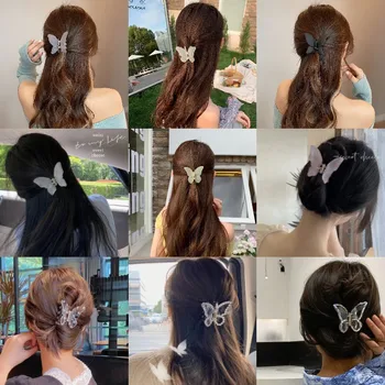 Nové Módne Motýľ Vlasy Klip Ženy, Dievčatá, Matné Vlasy Klipy Pazúr Krab Barrette Pevné Sladké Jednoduché Vlasy Svorky Vlasy Príslušenstvo