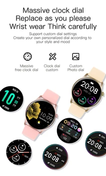 KCO8 ženy hodinky pre Ženy, Mužov 1.3 Palcový Full Touch 16 Šport Fitness Tracket Režimy Nepremokavé Ženy Smartwatch pre IOS a Android