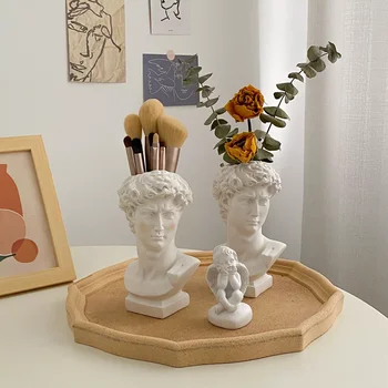 Nordic Štýl Tvorivé Portrét Váza Ľudské Hlavy Kvetinové Vázy, Dekoratívne Ozdoby Živice Domov Kvety Art Decor